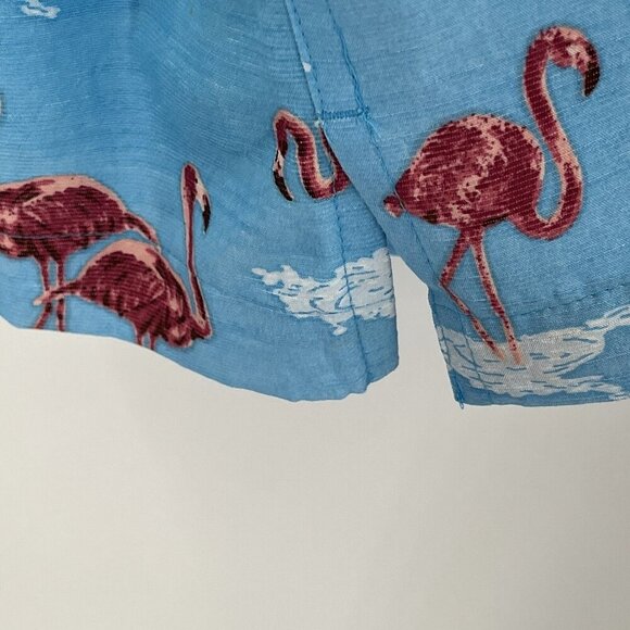 NEW Caribbean Roundtree & Yorke Hawaiian Shirt Men's Size XL Tropical Flamingos - Picture 4 of 7